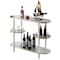 Fabulaxe Modern Display Wooden Console Bar with Tiered Open Shelves, Mini Bar with Wine Storage, White QI004485.WT - alternate 1